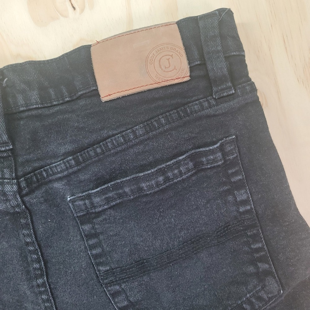Cody James Wyatt Slim Bootcut Jeans Mens 36x28 Black Faded Western Stretch Denim - Picture 4 of 10